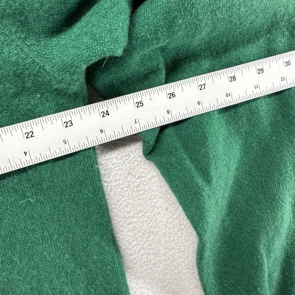 Club Room Cashmere Sweater Men's Large Green v neck Pullover Preppy Solid Fine